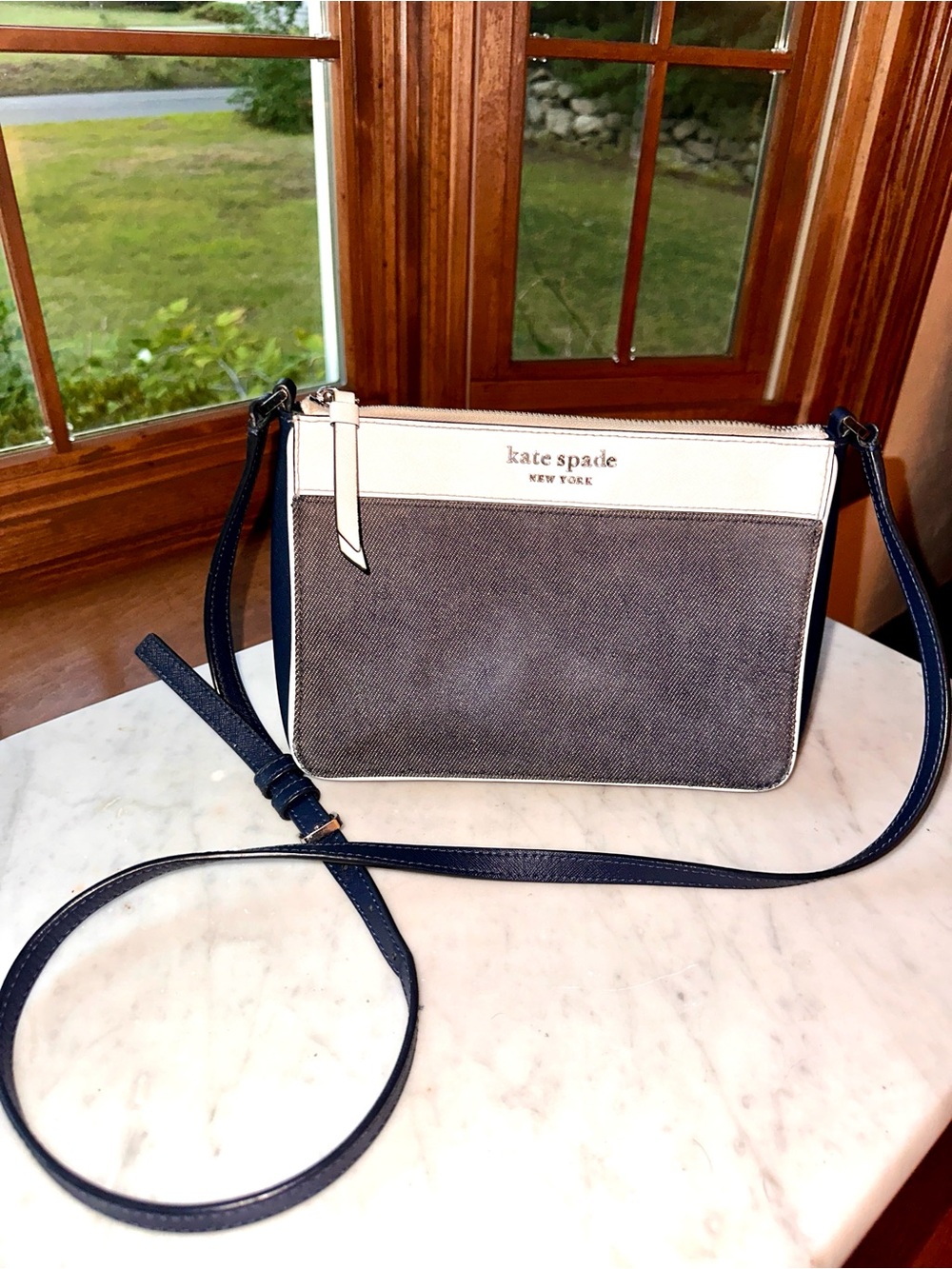 kate spade New York Cameron Denim Colorblock Medium Top Zip Crossbody Bag